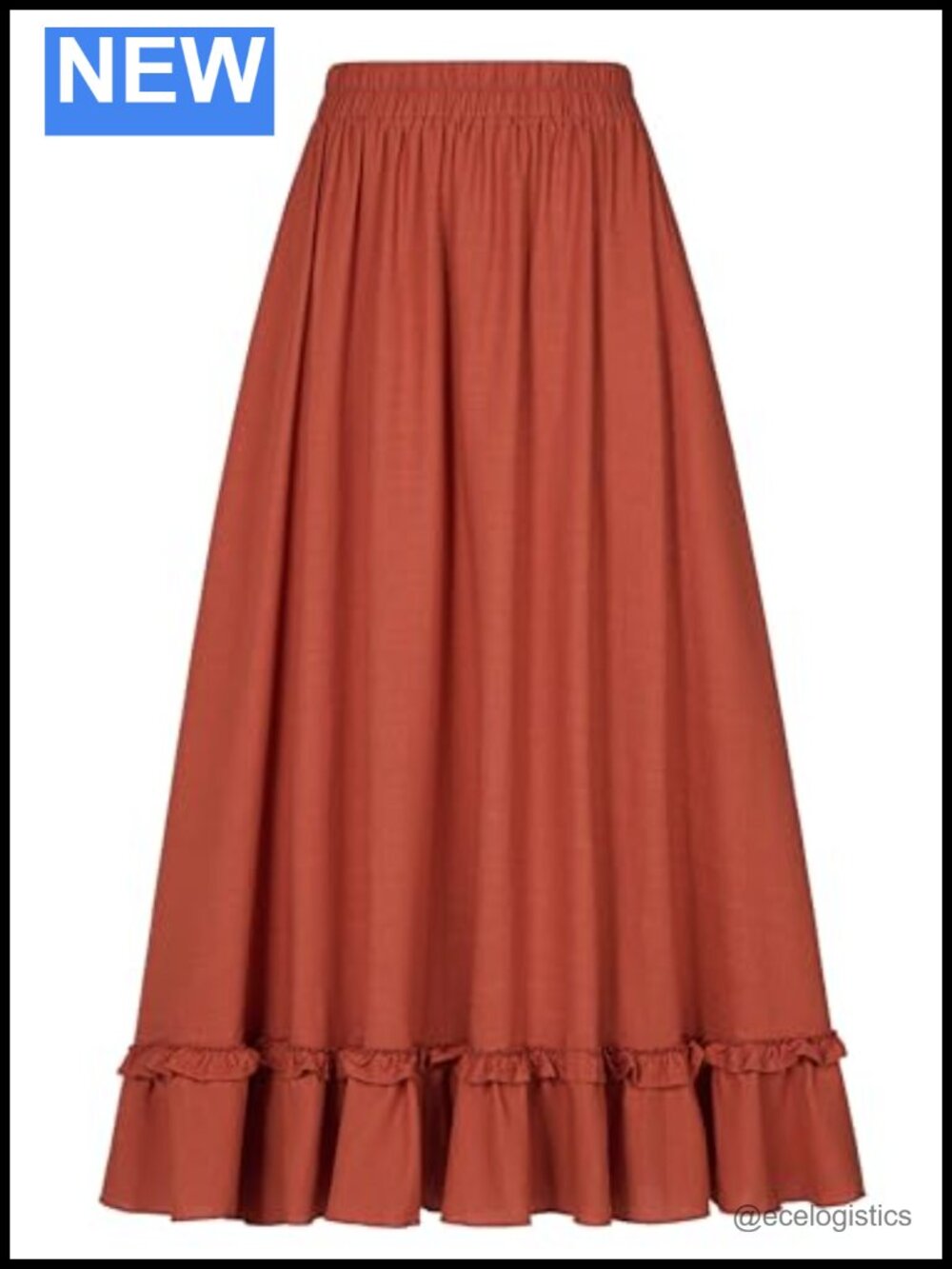 Womens Flowy Tiered Maxi Skirt with Pockets High Waist Elastic Renaissance Boho